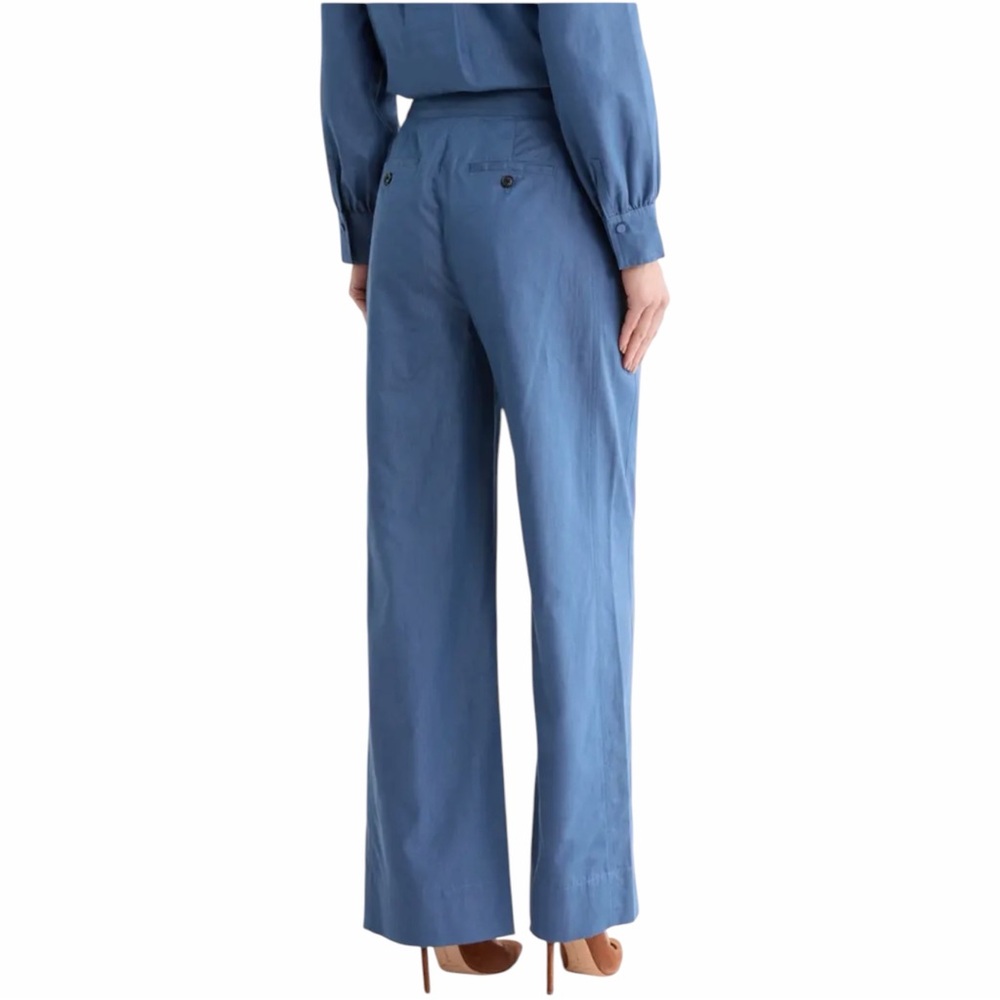 NWT Derek Lam 10 Crosby Eli Wide Leg Pants in Medium Blue Size 8 - Picture 2 of 12